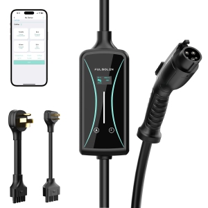 Fulsolen Level 2 EV Charger up to 32Amp, 7.6kW,240V, Indoor/Outdoor Electric Vehicle Charging Station with 22ft Cable, NEMA 5-15 and NEMA 14-50 Outlet