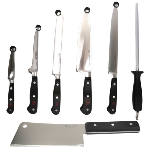 Wusthof 1120160602 Classic Six Piece Cook's Set 6, Black + Wusthof Classic 6" Cleaver Knive, Black