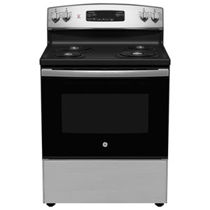 GE 30" 5.0 Cu. Ft. Freestanding Electric Coil Top Range (JCBS350SVSS) - Stainless Steel