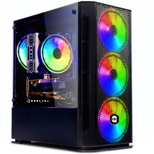 Gaming PC AQVIN AQ10 Desktop Computer Tower| RGB Fan Lights| Core i7 CPU up to 4.00 GHz | 2TB SSD (fast boot)| 32GB DDR4 RAM| AMD RX 580| Windows 10 Pro| WIFI - 1 year Warranty