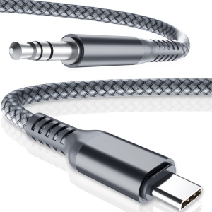 NIERBO USB C Aux Cable 4FT, Type C 3.5mm Jack Adapter, Audio Cord for Car Stereo, Headphone, iPhone 15, Samsung Galaxy S23 S22 S21 Ultra Plus Note 20, Gray