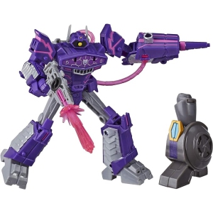 Transformers Toys Cyberverse Deluxe Class Shockwave Action Figure, Shock Blast Attack Move and Build-A-Figure Piece, for Kids Ages 6 and Up, 5-inch