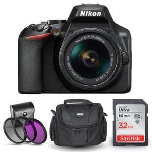 Nikon D3500 Camera with 18-55mm VR Lens 1590 + 32GB SD + Case + Filter Kit