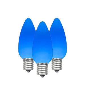 Novelty Lights 25 Pack C9 Ceramic Style LED Christmas Lights, Opaque Replacement Bulbs with E17 Base, Shatterproof Plastic, 3 Ultra-Bright SMDs Per Bulb, Energy Efficient 0.5W