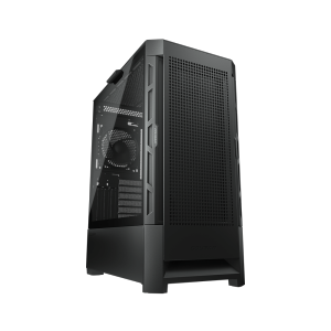 Cougar AIRFACE Mid Tower ATX Computer Case, Tempered Glass Side Panel, 1 x 120mm Black Fan Pre-Installed, Black