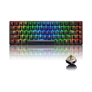 Gaming Keyboard 18 Chroma RGB Backlit Keyboard with Type C Brown Switches 68 Keys Anti-ghosting Wired Gaming Keyboard for PC/Mac Gamer, Typist, Tactile