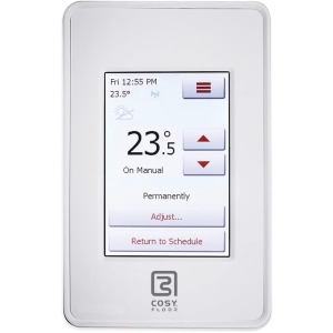 CosyFloor T5268 Electric Radiant Floor Heating Touchscreen Programmable Thermostat Compatible with Multiple 120V / 240V Warming Cables for Indoor Underfloor Installation