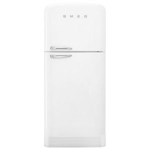 Smeg Retro 32" 19.2 Cu. Ft. Top Freezer Refrigerator with Ice Dispenser (FAB50URWH3) - White