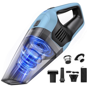 Cordless Bagless Handheld Vacuum Cleaner for Home & Car Pet Hair with 8000Pa Suction, 30min Runtime, HEPA, 400ml Cup