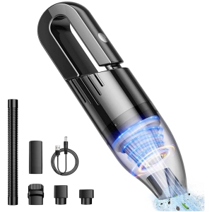 Mini Protable Car Cordless Bagless Wet/Dry Handheld Vacuum for Car, Home & Office with 6500Pa Suction, 25 min Runtime, Washable HEPA