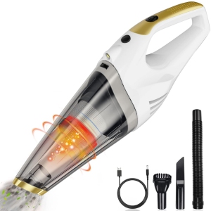 Cordless Bagless Wet/Dry Handheld Vacuum for Car and Home with 6200Pa Suction, 20 min Runtime, Washable Stainless Filter, 3 Tools