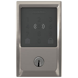 Serrure Intelligente Sans Clé Schlage Control BE467 Nickel Satiné - Pêne Dormant, Bluetooth