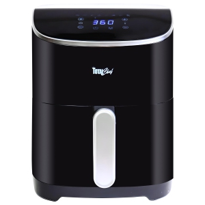 Total Chef Electric Air Fryer Oven 4.8L, Digital Touchscreen Controls, 8 Smart Cooking Presets, Adjustable Temperature,Programmable Timer, Non-Stick Basket, Quick Easy Meals, Black