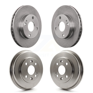 Front Rear Disc Brake Rotors Drum Kit For Mazda Protege Ford Escort 323 Mercury Tracer K8-102407