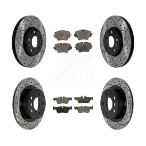 Front Rear Drill Slot Disc Brake Rotor Ceramic Pad Kit For Mini Cooper Countryman Clubman KDT-101045