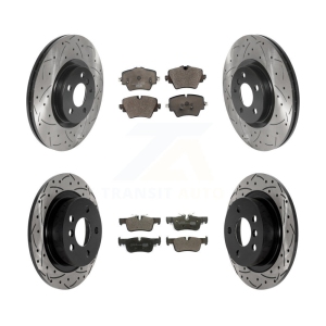Front Rear Drilled Slot Brake Rotor & Ceramic Pad Kit For Mini Cooper Countryman S ALL4 KDT-101044