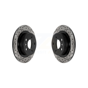 Rear Coated Drill Slot Disc Brake Rotor Pair For Mini Cooper Countryman Clubman BMW i3 i3s KD-100592