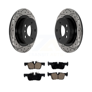 Rear Drill Slot Brake Rotor Ceramic Pad Kit For Mini Cooper Countryman Clubman BMW i3 i3s KDC-100827