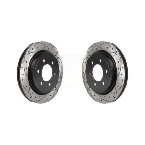 Rear Coated Drilled Slot Disc Brake Rotor Pair For Ford F-150 Expedition Lincoln Navigator KD-100522