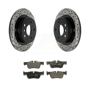 Rear Drill Slot Brake Rotor Ceramic Pad Kit For Mini Cooper Countryman Clubman BMW i3 i3s KDT-101057