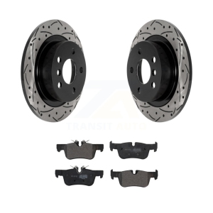 Rear Drill Slot Brake Rotors Semi-Metallic Pad Kit For Mini Cooper Countryman Clubman BMW KDF-101034