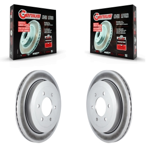 Rear Coated Disc Brake Rotors Pair For 2007-2017 Ford Expedition Lincoln Navigator KG-100444