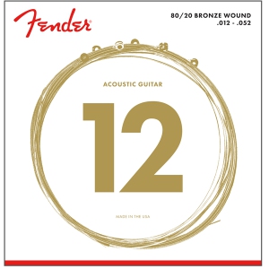 Fender 80/20 Bronze Acoustic Strings - Ball End 12-52