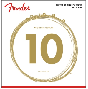 Fender 80/20 Bronze Acoustic Guitar Strings - Ball End 10-48