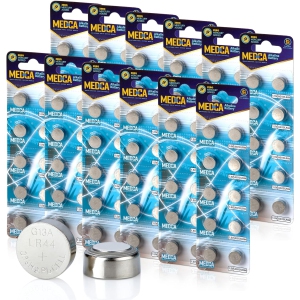 Medca Lr44 Batteries - 120 Count Pack - 1.5v Alkaline Ag13 357 303 Sr44 Battery Button Coin Cell Batteries for Hearing Aids and Hearing Amplifiers