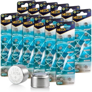 Medca Ag5 Lr754 Batteries - 120 Count Pack - 1.5v Alkaline 754 Lr48 193 Battery Button Coin Cell Batteries for Hearing Aids and Hearing Amplifiers