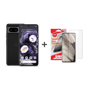 Google Pixel 8 128GB - Obsidian - Unlocked - New (Bundle with Screen protector and Type-C Cable)