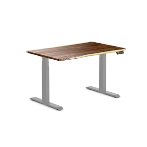 Desky Dual Hardwood Sit Stand Desk - Saman / Grey Standing Computer Desk For Home Office & Study 48" x 30"