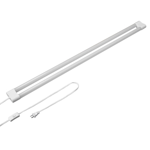 BAZZ PSHOP3WH Linkable Integrated LED Shop Light 40 Watts 4000 Lumens 4000K Daylight LED Garage Shop Light with Power Cord, Hanging or Flush Mount, White/Black