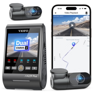 VIOFO A229 Plus 3CH 2K, 2K, 1080p WiFi Dashcam with Sony STARVIS 2 for Rideshare Drivers