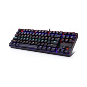 Mechanical Gaming Keyboard 87 Key Rainbow LED Backlit Wired with Anti-Dust Proof Switches for Windows PC (Black Keyboard, Blue Switches)