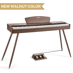 Donner DDP-80 Piano Numérique de Maison à 88 Touches de Style Bois Couleur Noyer avec Clavier Pondéré