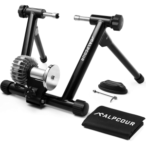 Alpcour Indoor Fluid Bike Trainer Stand - Portable, Stainless Steel, Dual-Lock