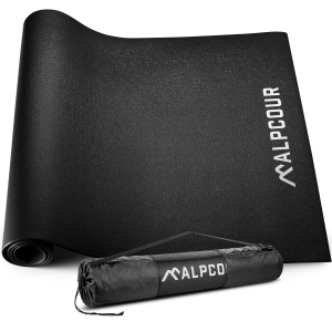 Alpcour Bike Trainer Mat 36"x78" - Water-Resistant, Anti-Slip, Noise-Reducing - Black