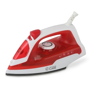 COMMERCIAL CARE Steam Iron, 1200 Watt Portable Iron, Red