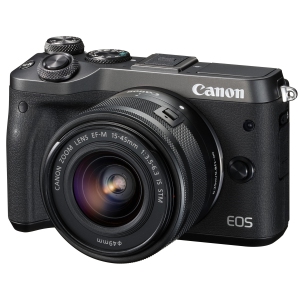 Canon mirrorless Single-Lens Camera EOS M6 Lens kit (Black) EF-M15-45mm F3.5-6.3 is STM- International Version (No Warranty)