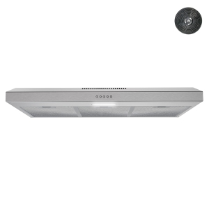 Streamline 36 in. Donini Ductless Undermount 80 CFM Range Hood in Brushed Stainless Steel with Mesh Filters, Push Button Control, LED Light