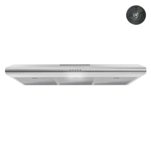 Streamline 36 in. Amendola Convertible Undermount 80 CFM Range Hood in Brushed Stainless Steel with Mesh Filters, Push Button Control, LED Light