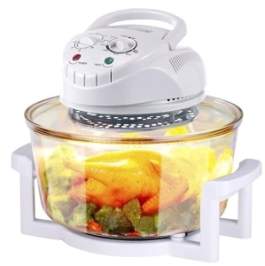 Air Fryer, 12L Turbo Convection Oven Electric Hot Air Fryers Roaster Steamer Transparent Glass Air Fryer 360° Heating Low Fat Kitchen Cooker f Oil-free healthy cookware