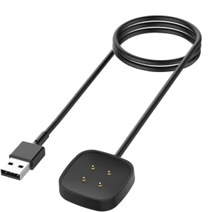 Charging Cable Compatible with Fitbit Versa 4/Versa 3/Sense 2/Sense Smartwatch, Magnetic Portable USB Charger Cable Dock Cable Cord 1M, Black