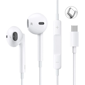 [CSmart] USB-C Headphones Earphones Earbuds with Mic Volume Control Compatible for iPhone 15 Series Samsung Google Motorola