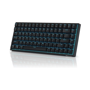 Blue Backlit 75% Triple Mode BT5.0/2.4G/USB-C Hot Swappable Mechanical Keyboard, 84 Keys Tenkeyless Mechanical Keyboard w/Detachable Frame & Programmable Software, Blue Switch