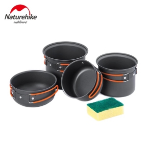 NATUREHIKE 4-PIECE COOKWARE SET High quality aluminium set anti-scald handle