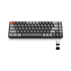 60% Wireless Mechanical Keyboard, Bluetooth 5.0/2.4GHz with Dual Mode 2-in-1 Receiver, Compact 68-Key Hot Swappable Ergonomic Gaming Keyboard, Clicky Blue Switch, Dark Gray