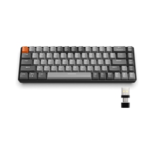 60% Wireless Mechanical Keyboard, Bluetooth 5.0/2.4GHz with Dual Mode 2-in-1 Receiver, Compact 68-Key Hot Swappable Ergonomic Gaming Keyboard, Clicky Red Switch, Light Gray