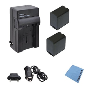 High Capacity Panasonic CGR-D54 Battery Kit Includes: (2) Replacement CGRD54 Panasonic Batteries with Rapid Charger Kit: US/EU Adapter & Car Adapter for CGR-D815 CGA-D54 CGR-D54A/1